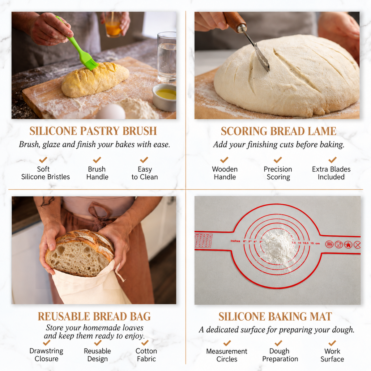 33 Piece Complete Sourdough Bread Making Kit with Proofing Baskets