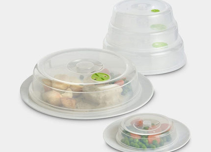VonShef Microwave Food Plate Covers – 5 Piece Stackable Plastic Lid Set