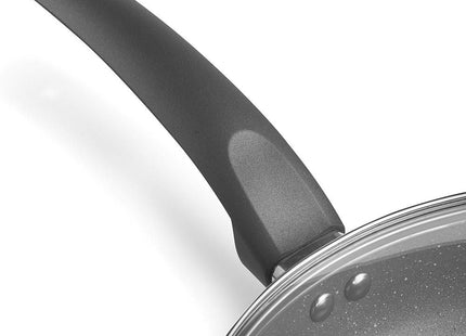 VonShef 28cm Marble Wok – Non-Stick Aluminium Stir Fry Pan with Lid