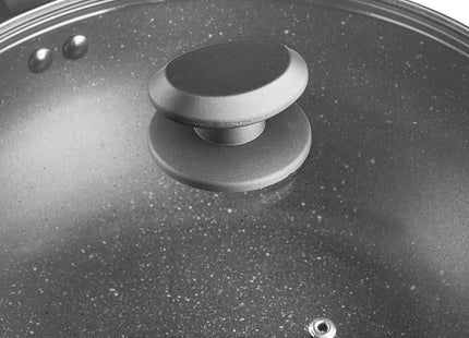 VonShef 28cm Marble Wok – Non-Stick Aluminium Stir Fry Pan with Lid