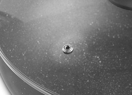 VonShef 28cm Marble Wok – Non-Stick Aluminium Stir Fry Pan with Lid