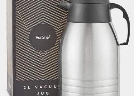 VonShef 2L Stainless Steel Vacuum Jug – Double Wall Insulated Flask