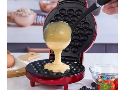 Giles & Posner Bubble Waffle Maker – Red, Non-Stick Plates, Cool-Touch Handle, 1000W