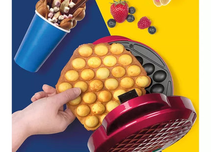Giles & Posner Bubble Waffle Maker – Red, Non-Stick Plates, Cool-Touch Handle, 1000W