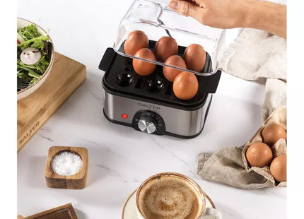 Salter EK5885 Compact 3-Tier Food Steamer – Stainless Steel & Black, 3L