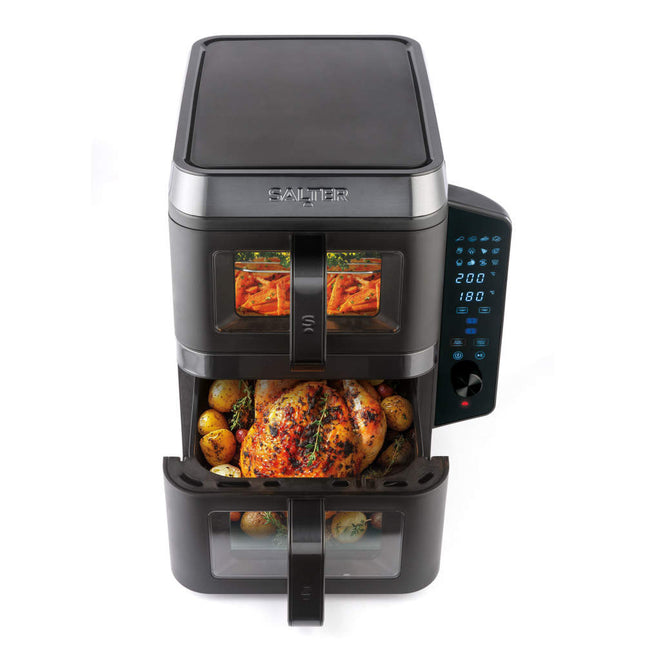 Salter VertiCook View Air Fryer – 9L Dual Drawer Vertical Design – Black