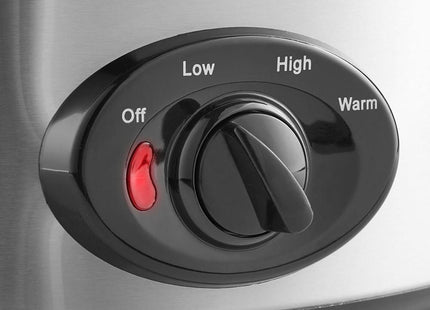 VonShef 6.5L Slow Cooker – Stainless Steel Large Capacity Ceramic Pot