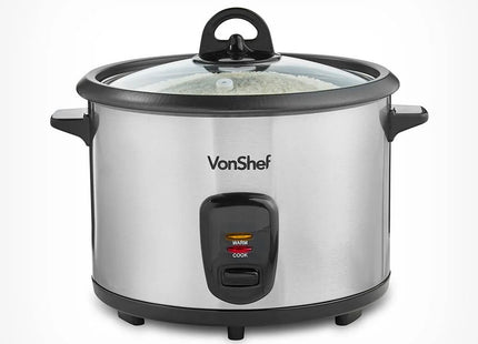 VonShef 1.8L Rice Cooker & Steamer, with Keep Warm Function 700W  – Silver