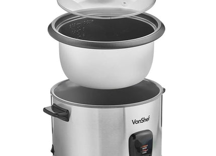 VonShef 1.8L Rice Cooker & Steamer, with Keep Warm Function 700W  – Silver