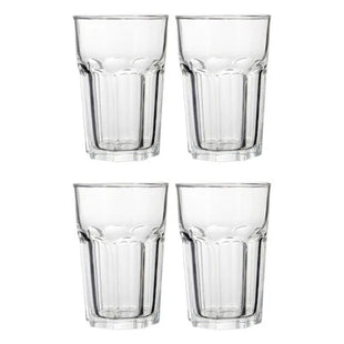 Euri Set of 4 Clear Glass Tumblers 500ml – Fluted Design Drinking Glasses