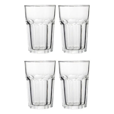 Euri Set of 4 Clear Glass Tumblers 500ml – Fluted Design Drinking Glasses