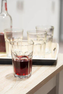 Euri Set of 4 Clear Glass Tumblers 500ml – Fluted Design Drinking Glasses