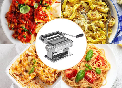 VonShef Manual Pasta Maker Machine – Stainless Steel Pasta Maker