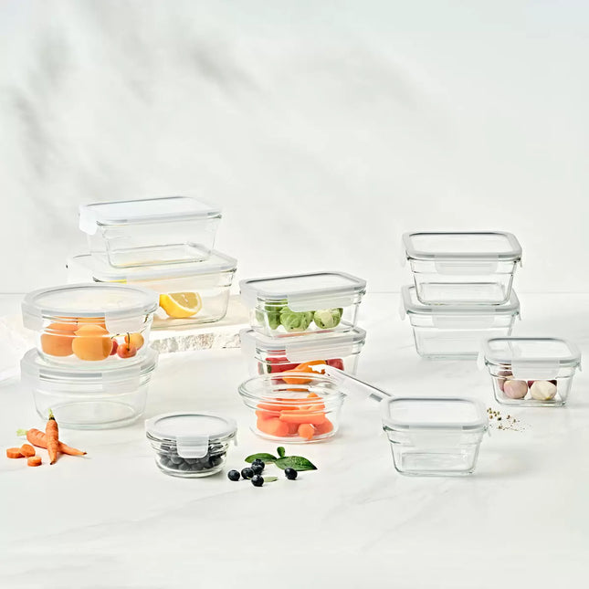 Glasslock 26 Piece Food Storage Container Set – Airtight Glass Containers