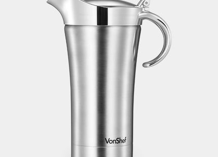 VonShef Insulated Gravy Jug with Lid – 1L Stainless Steel Thermal Sauce Server