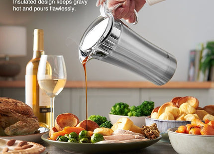 VonShef Insulated Gravy Jug with Lid – 1L Stainless Steel Thermal Sauce Server