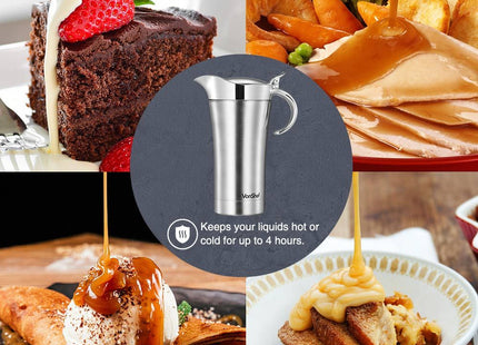 VonShef Insulated Gravy Jug with Lid – 1L Stainless Steel Thermal Sauce Server