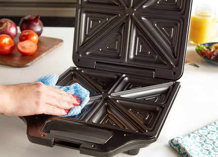 VonShef 4 Slice Deep Fill Sandwich Maker – Non-Stick - 1600W Black