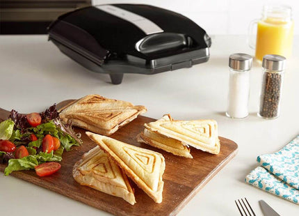 VonShef 4 Slice Deep Fill Sandwich Maker – Non-Stick - 1600W Black