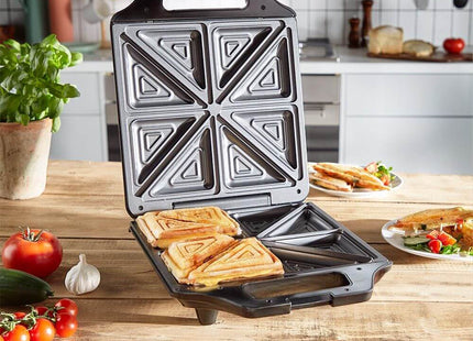VonShef 4 Slice Deep Fill Sandwich Maker – Non-Stick - 1600W Black