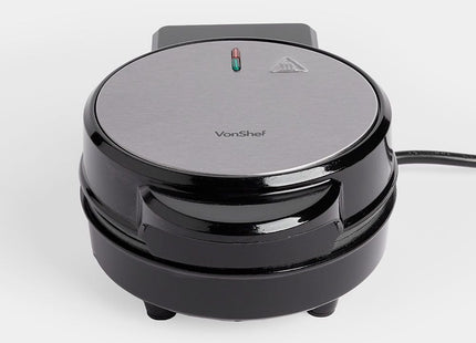 VonShef 600W Mini Waffle Maker – Compact Non-Stick Waffle Iron