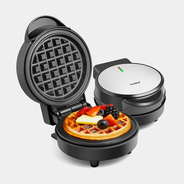 VonShef 600W Mini Waffle Maker – Compact Non-Stick Waffle Iron