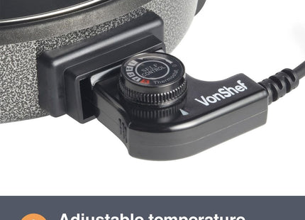 VonShef Electric Round Multi Cooker – 42cm Non-Stick Skillet – 1500W