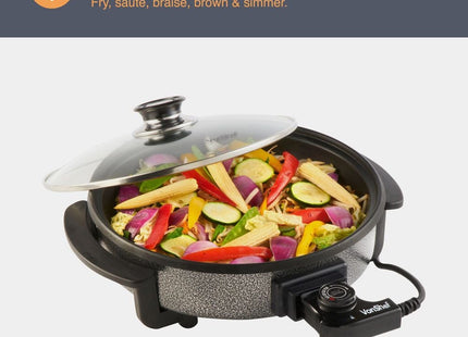 VonShef 30cm Electric Round Multi Cooker – Cool-Touch Handles – 1500W