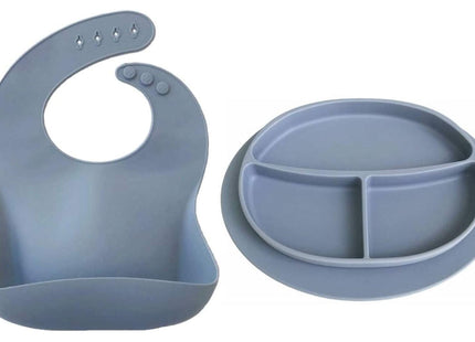 Silicone Baby Bib & Suction Plate Set – 2-Piece Set