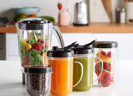 VonShef 4-in-1 Blender & Smoothie Maker, with 2 Speeds & Pulse Function – Silver