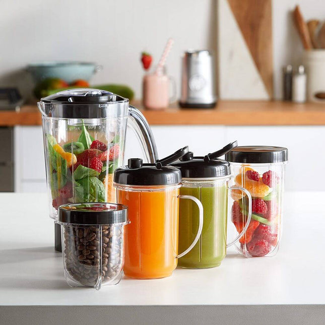 VonShef 4-in-1 Blender & Smoothie Maker, with 2 Speeds & Pulse Function – Silver