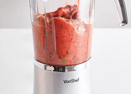 VonShef 4-in-1 Blender & Smoothie Maker, with 2 Speeds & Pulse Function – Silver