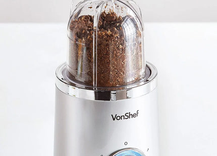 VonShef 4-in-1 Blender & Smoothie Maker, with 2 Speeds & Pulse Function – Silver