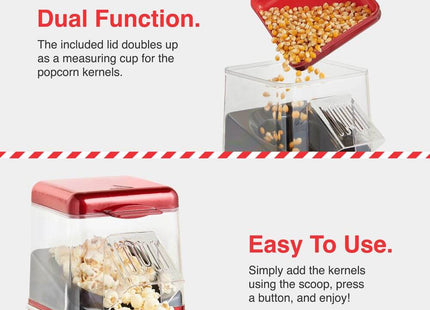 VonShef Retro Popcorn Maker – 1200W Popcorn Machine, 6 Cinema-Style Boxes