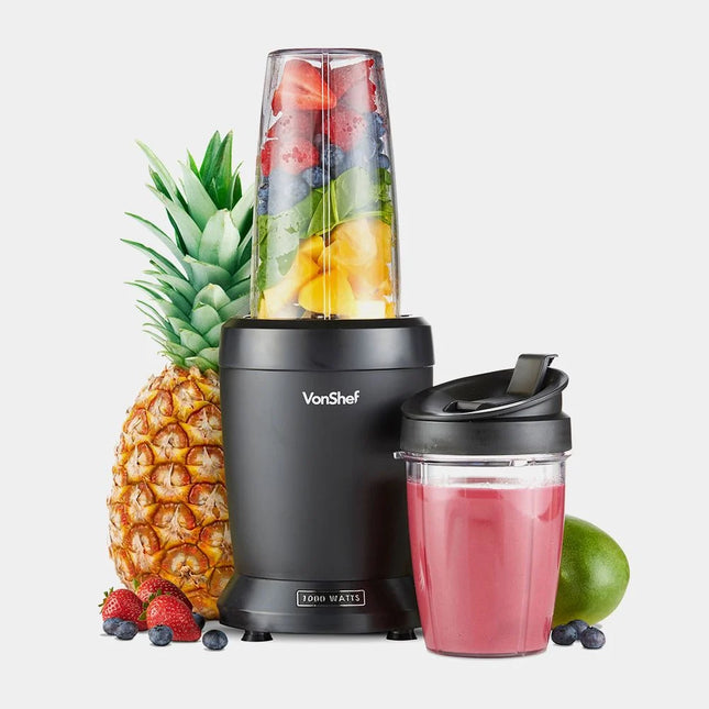 VonShef UltraBlend Smoothie Maker – 1000W Blender with 800ml & 500ml Cups