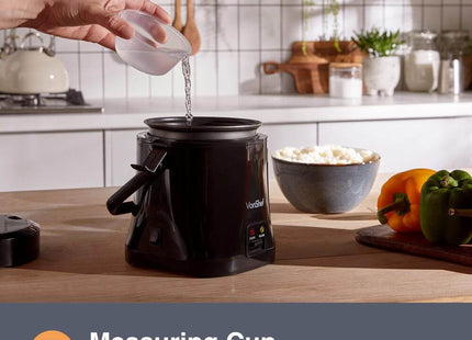 VonShef Small Rice Cooker 0.3L – Compact Electric Steamer - Black