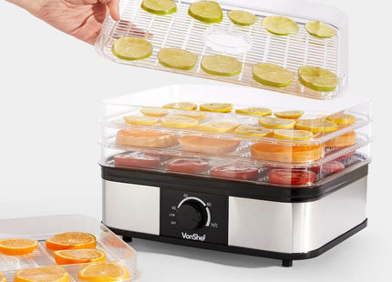 VonShef 5 Tier Food Dehydrator – Adjustable Control for Fruits, Meats, Herbs
