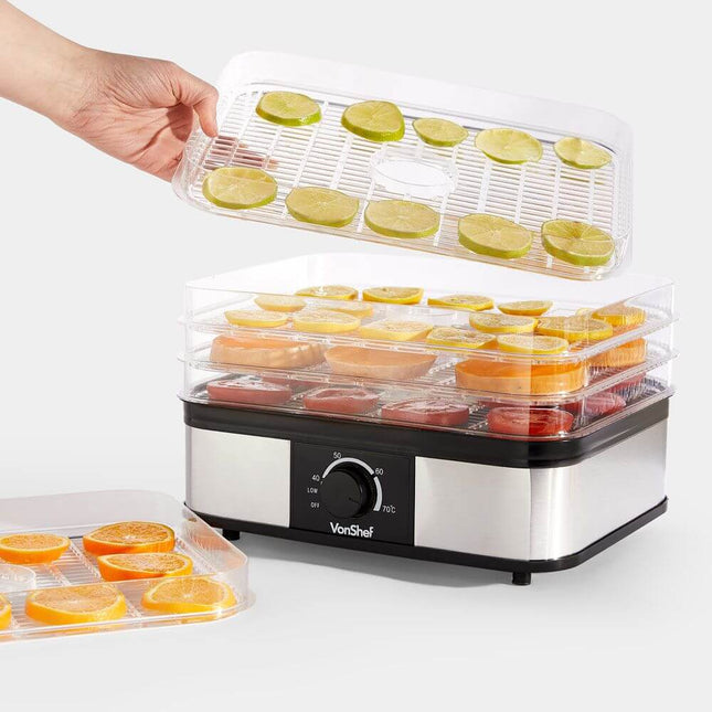 VonShef 5 Tier Food Dehydrator – Adjustable Control for Fruits, Meats, Herbs