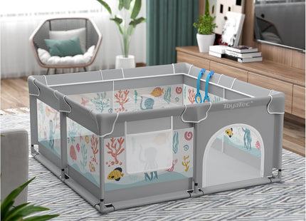 ToyaTec Large Playpen for Babies and Toddlers - Grey