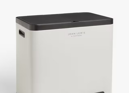 John Lewis 2 Section Recycling Bin with Handles – 40L Dual Compartment