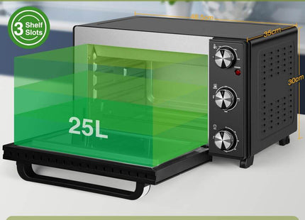 VonShef Mini Oven & Grill 25L – 1400W Tabletop Electric Cooker with Timer