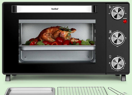 VonShef Mini Oven & Grill 25L – 1400W Tabletop Electric Cooker with Timer