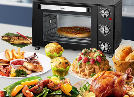 VonShef Mini Oven & Grill 25L – 1400W Tabletop Electric Cooker with Timer
