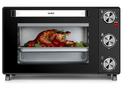 VonShef Mini Oven & Grill 25L – 1400W Tabletop Electric Cooker with Timer