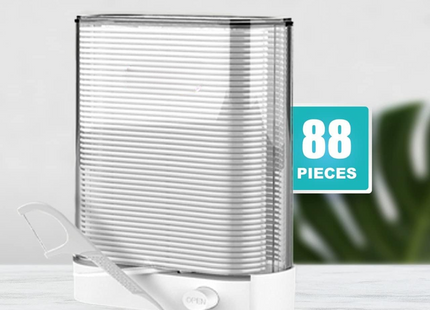 ROROLL Dental Floss Pick Dispenser – 88 Pieces, Automatic Pop-Up, Hygienic Closed Storage, Portable & Refillable