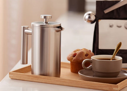 VonShef 3 Cup Cafetiere with Spoon – 350ml French Press Coffee Maker