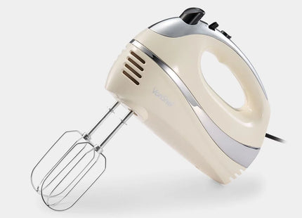VonShef 300W Electric Hand Mixer, with Turbo Boost, Eject Button – Cream