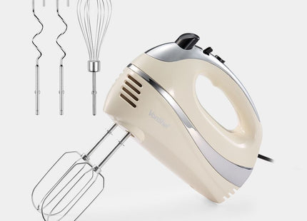 VonShef 300W Electric Hand Mixer, with Turbo Boost, Eject Button – Cream