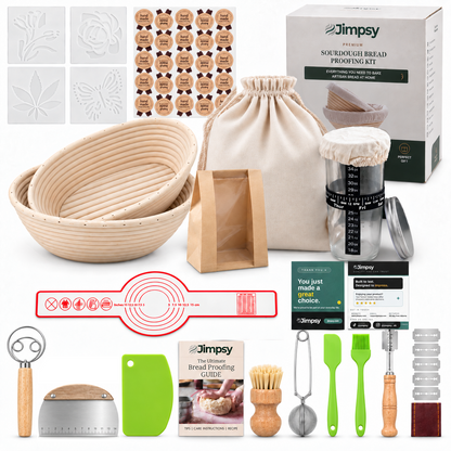 33 Piece Complete Sourdough Bread Making Kit with Proofing Baskets