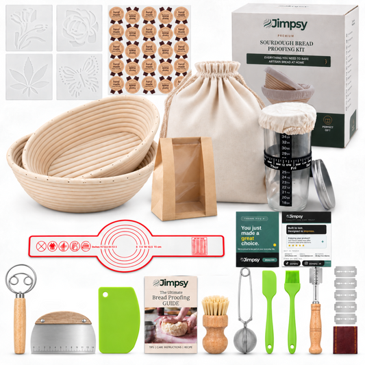33 Piece Complete Sourdough Bread Making Kit with Proofing Baskets